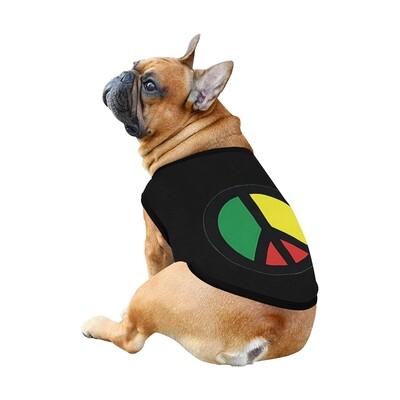 🐕 Rasta Peace sign Dog shirt, Dog Tank Top, Dog t-shirt, Dog clothes, Gifts, front back print, 7 sizes XS to 3XL, dog gifts, black