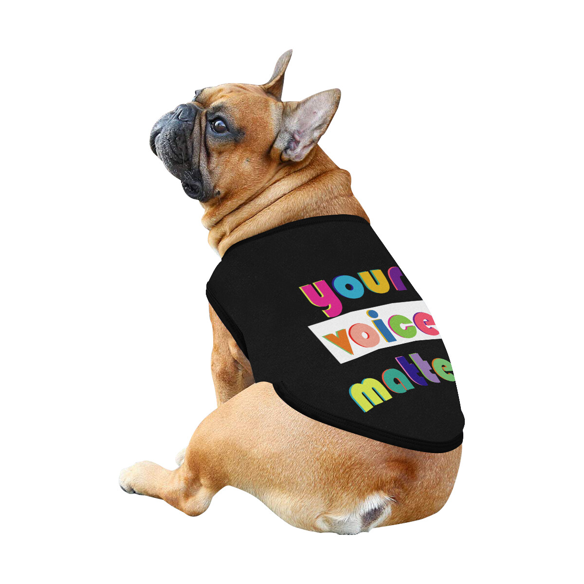 🐕 Your voice matters Dog shirt, Dog Tank Top, Dog t-shirt, Dog clothes, Gifts, front back print, 7 sizes XS to 3XL, dog gifts, black