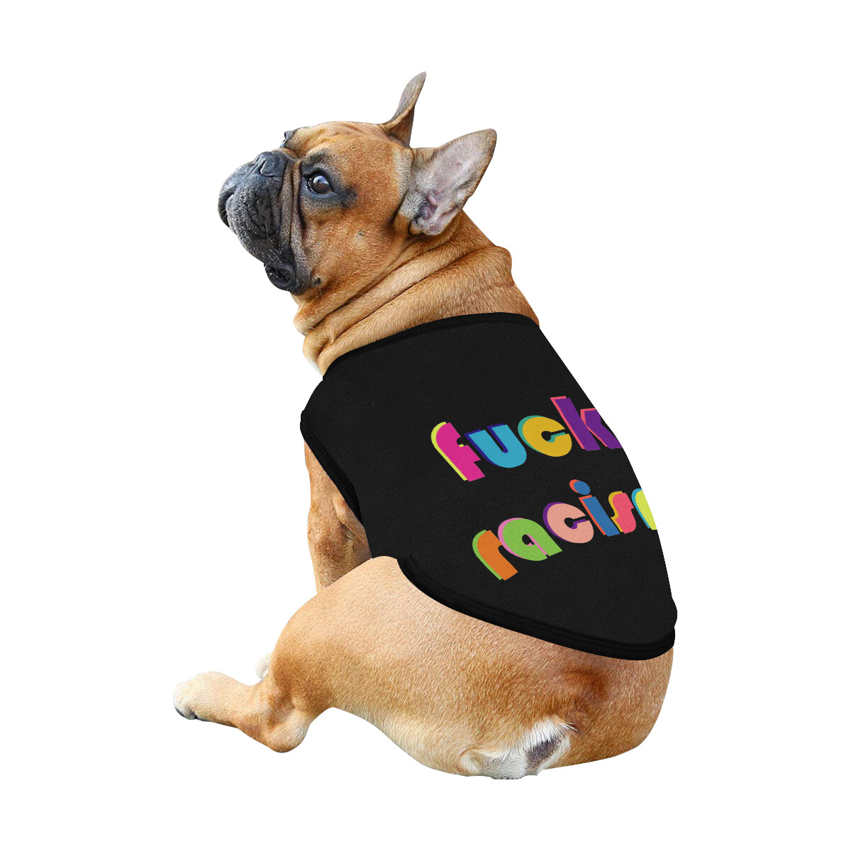 🐕 Fuck Racism Dog shirt, Dog Tank Top, Dog t-shirt, Dog clothes, Gifts, front back print, 7 sizes XS to 3XL, dog gifts, black