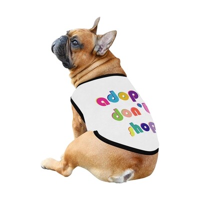 🐕 Adopt don't shop Dog shirt, Dog Tank Top, Dog t-shirt, Dog clothes, Gifts, front back print, 7 sizes XS to 3XL, dog gifts, white