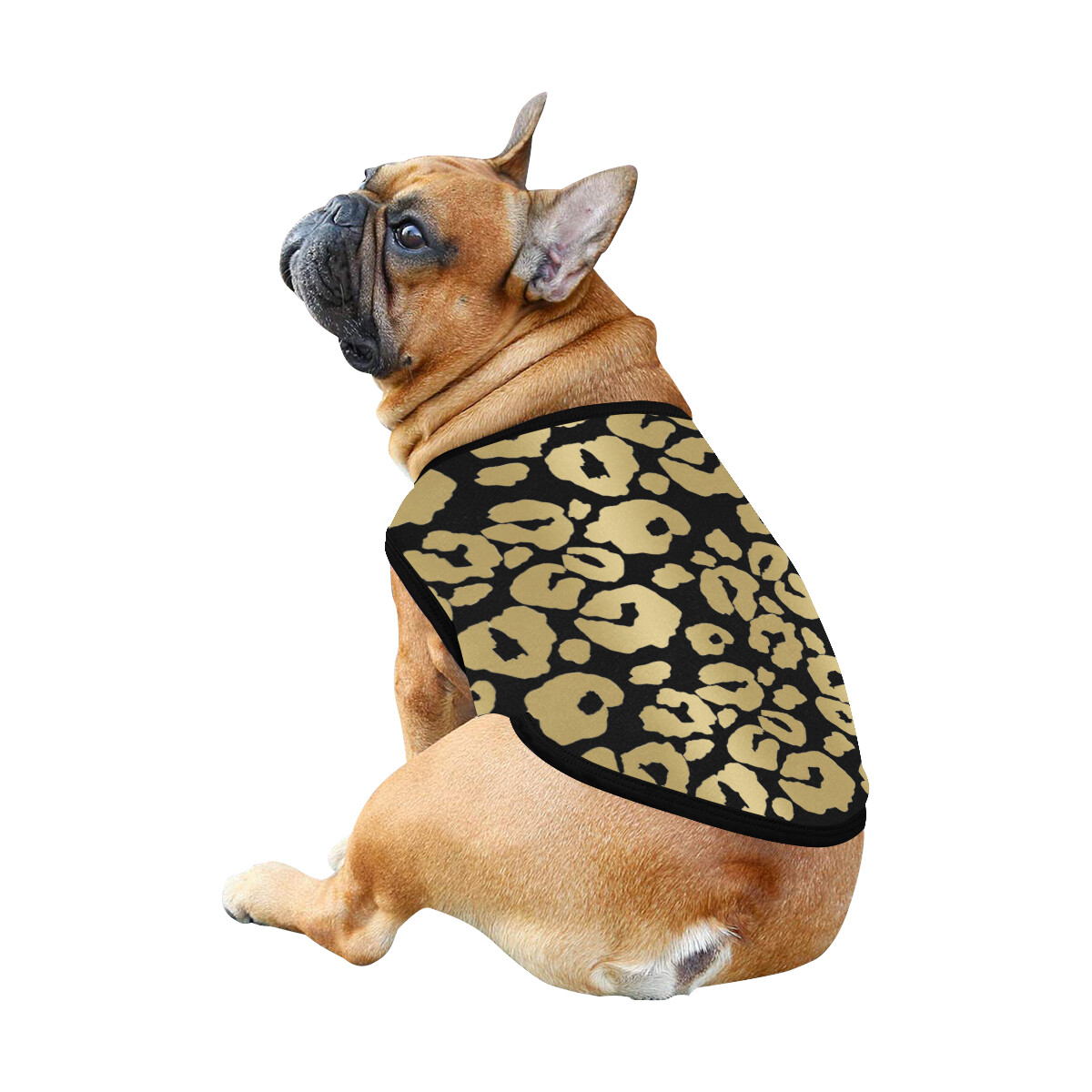 🐕 Leopard print Dog shirt, Dog Tank Top, Dog t-shirt, Dog clothes, Gifts, front back print, 7 sizes XS to 3XL, dog gifts, gold and black
