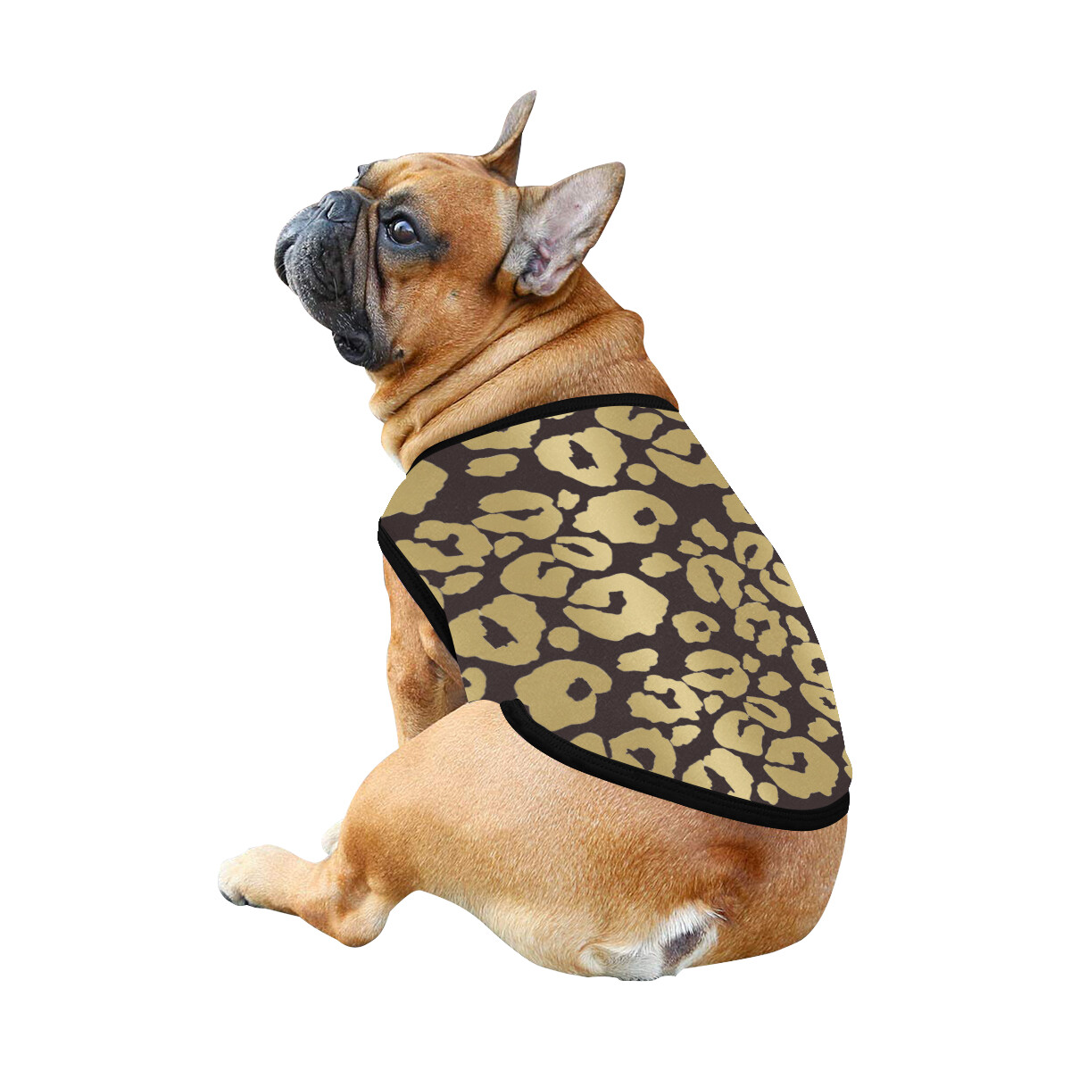 🐕 Leopard print Dog shirt, Dog Tank Top, Dog t-shirt, Dog clothes, Gifts, front back print, 7 sizes XS to 3XL, dog gifts, gold and brown