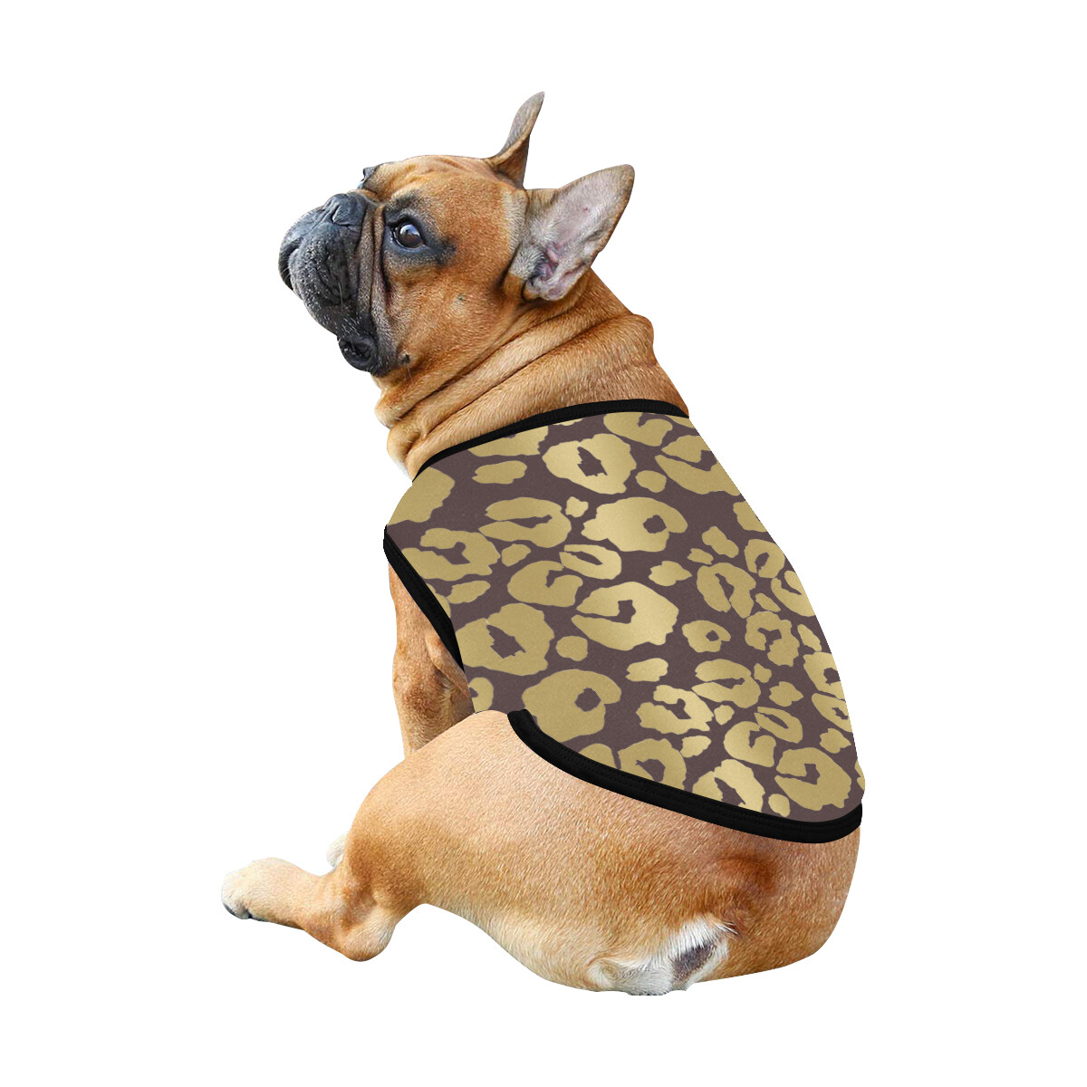 🐕 Leopard print Dog shirt, Dog Tank Top, Dog t-shirt, Dog clothes, Gifts, front back print, 7 sizes XS to 3XL, dog gifts, gold and chocolate brown
