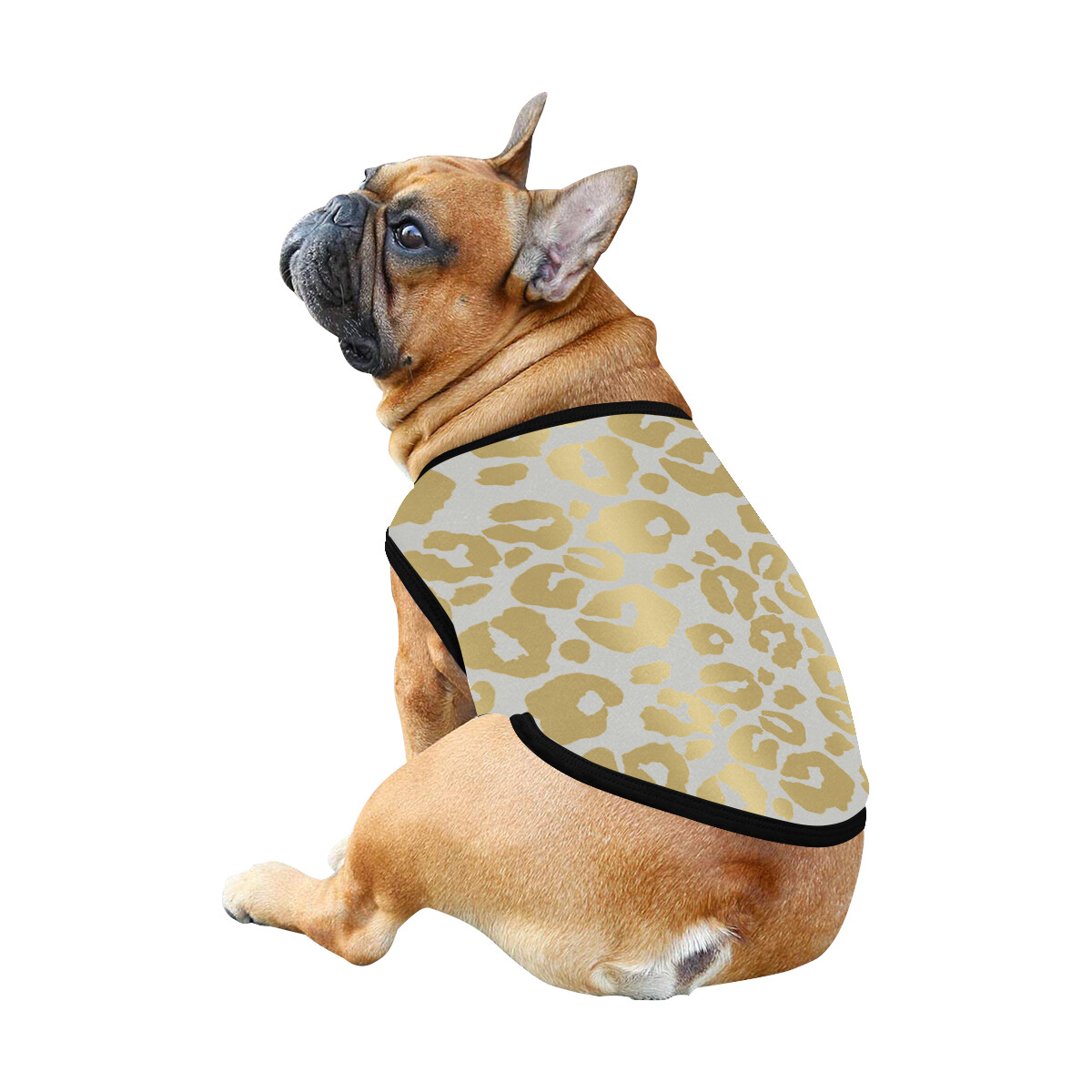 🐕 Leopard print Dog shirt, Dog Tank Top, Dog t-shirt, Dog clothes, Gifts, front back print, 7 sizes XS to 3XL, dog gifts, gold and milk green white