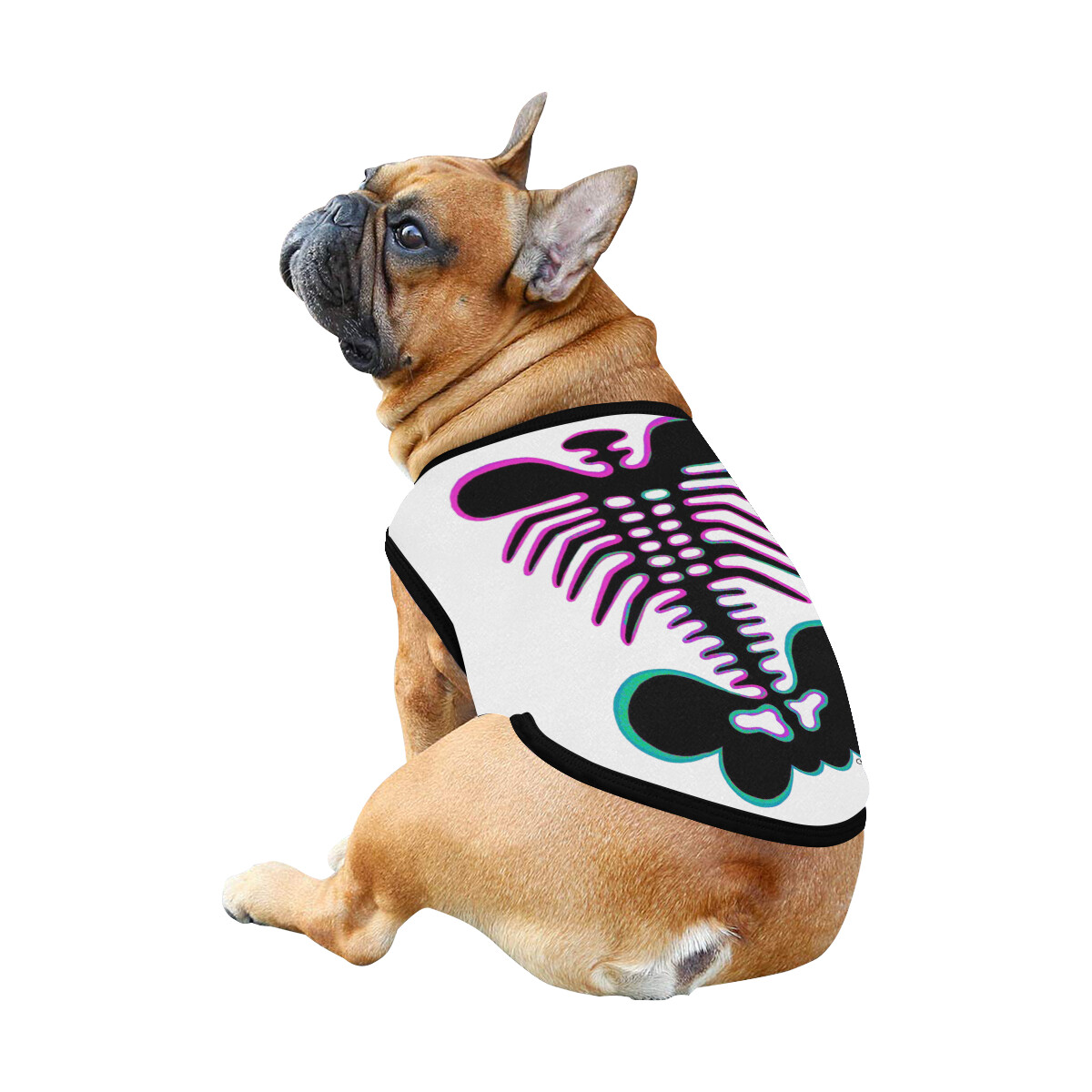 🐕 Halloween Dog Skeleton Dog shirt, Dog Tank Top, Dog t-shirt, Dog clothes, Gifts, front back print, 7 sizes XS to 3XL, dog gifts, white