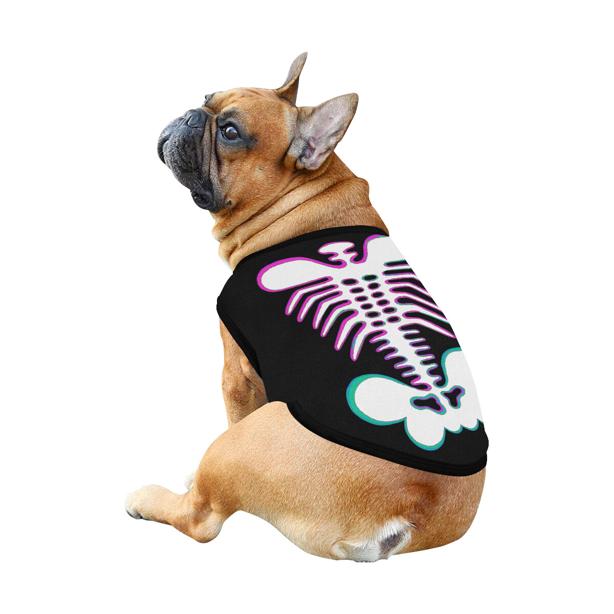 🐕 Halloween Dog Skeleton Dog shirt, Dog Tank Top, Dog t-shirt, Dog clothes, Gifts, front back print, 7 sizes XS to 3XL, dog gifts, black