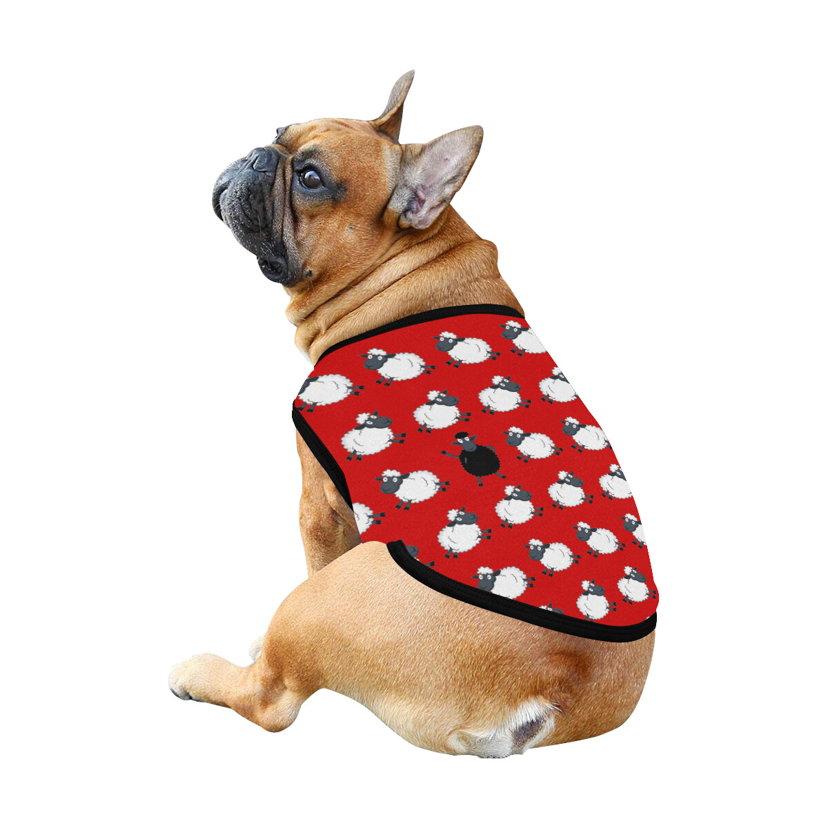 🐕 Lady Di Black sheep Dog shirt, Dog Tank Top, Dog t-shirt, Dog clothes, Gifts, front back print, 7 sizes XS to 3XL, dog gifts, red