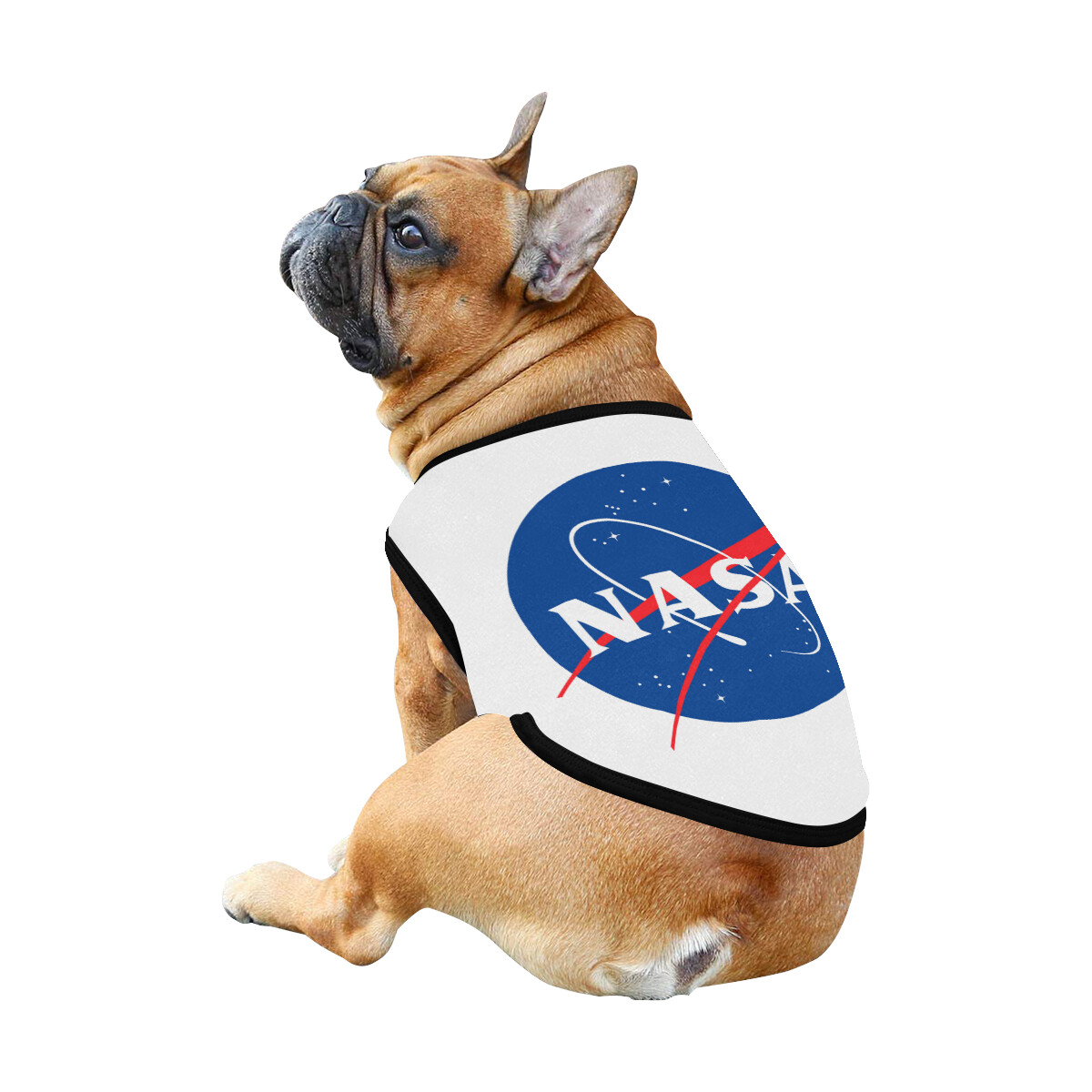 🐕 Nasa Logo Space Dog shirt, Dog Tank Top, Dog t-shirt, Dog clothes, Gifts, front back print, 7 sizes XS to 3XL, dog gifts, white
