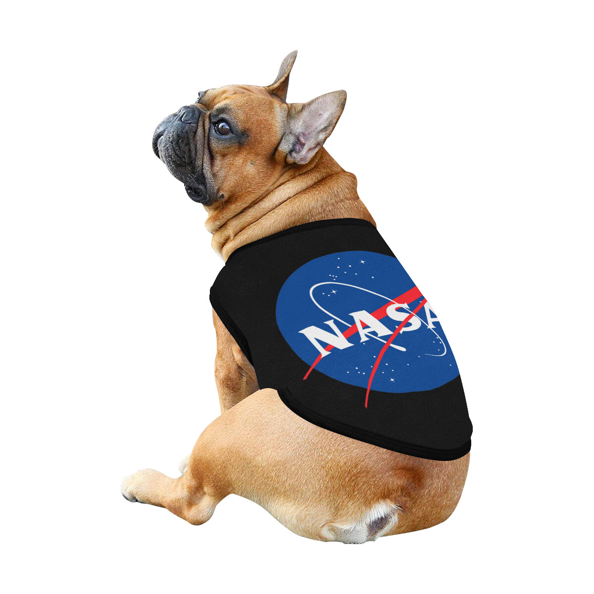 🐕 Nasa Logo Space Dog shirt, Dog Tank Top, Dog t-shirt, Dog clothes, Gifts, front back print, 7 sizes XS to 3XL, dog gifts, black