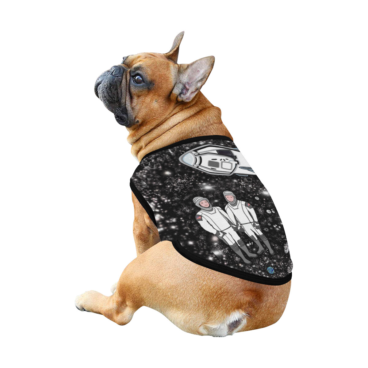 🐕 Astronauts Robert Behnken Douglas Hurley Nasa SpaceX Crew Dragon Dog shirt, Dog Tank Top, Dog t-shirt, Dog clothes, Gifts, front back print, 7 sizes XS to 3XL, dog gifts, black