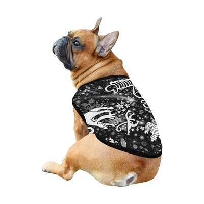 🐕 Cats and Astronauts Flying saucer Stars Space Dog shirt, Dog Tank Top, Dog t-shirt, Dog clothes, Gifts, front back print, 7 sizes XS to 3XL, dog gifts, black