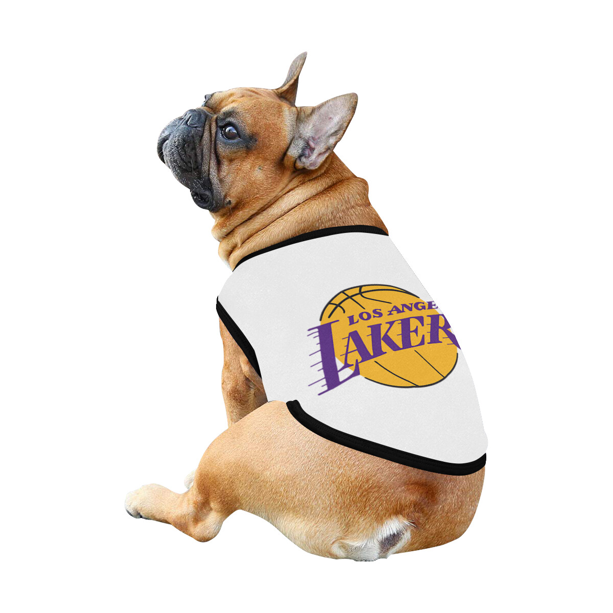 🐕 Lakers Dog shirt, Dog Tank Top, Dog t-shirt, Dog clothes, Gifts, front back print, 7 sizes XS to 3XL, dog gifts, white