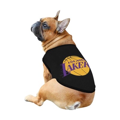 🐕 Lakers Dog shirt, Dog Tank Top, Dog t-shirt, Dog clothes, Gifts, front back print, 7 sizes XS to 3XL, dog gifts, black