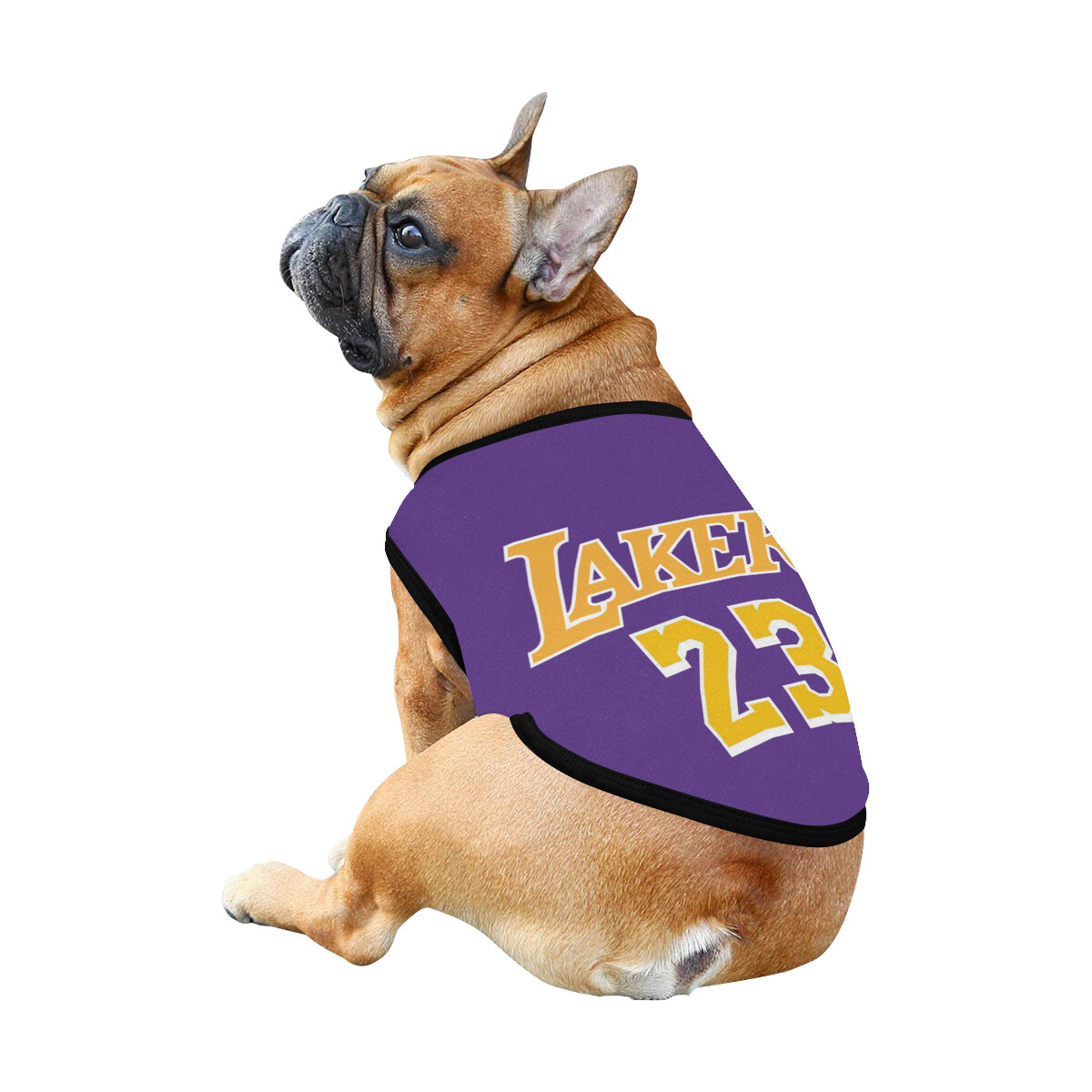 🐕 Lakers Lebron James 23 Dog shirt, Dog Tank Top, Dog t-shirt, Dog clothes, Gifts, front back print, 7 sizes XS to 3XL, dog gifts, purple