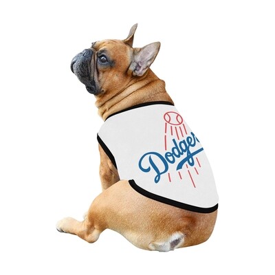 🐕 Los Angeles Dodgers Dog shirt, Dog Tank Top, Dog t-shirt, Dog clothes, Gifts, front back print, 7 sizes XS to 3XL, dog gifts, white