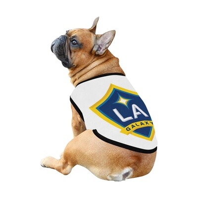 🐕 Los Angeles Galaxy Dog shirt, Dog Tank Top, Dog t-shirt, Dog clothes, Gifts, front back print, 7 sizes XS to 3XL, dog gifts, white