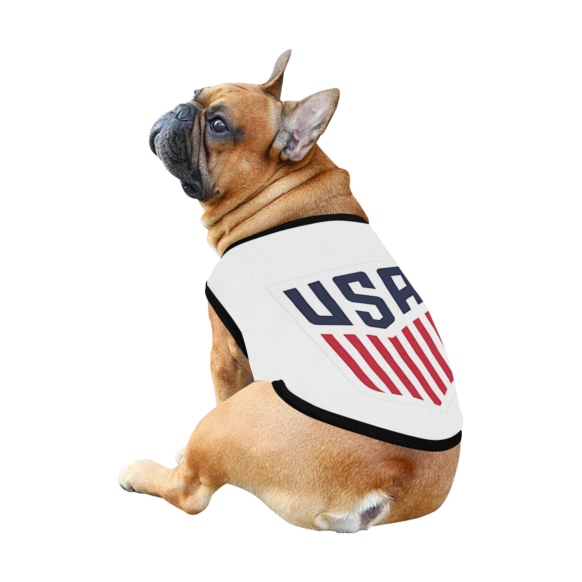 🐕 ⚽️ USA, Soccer Team, Dog t-shirt, Dog Tank Top, Dog shirt, Dog clothes, Dog jersey, Gift, 7 sizes XS to 3XL, American, I love sports, white
