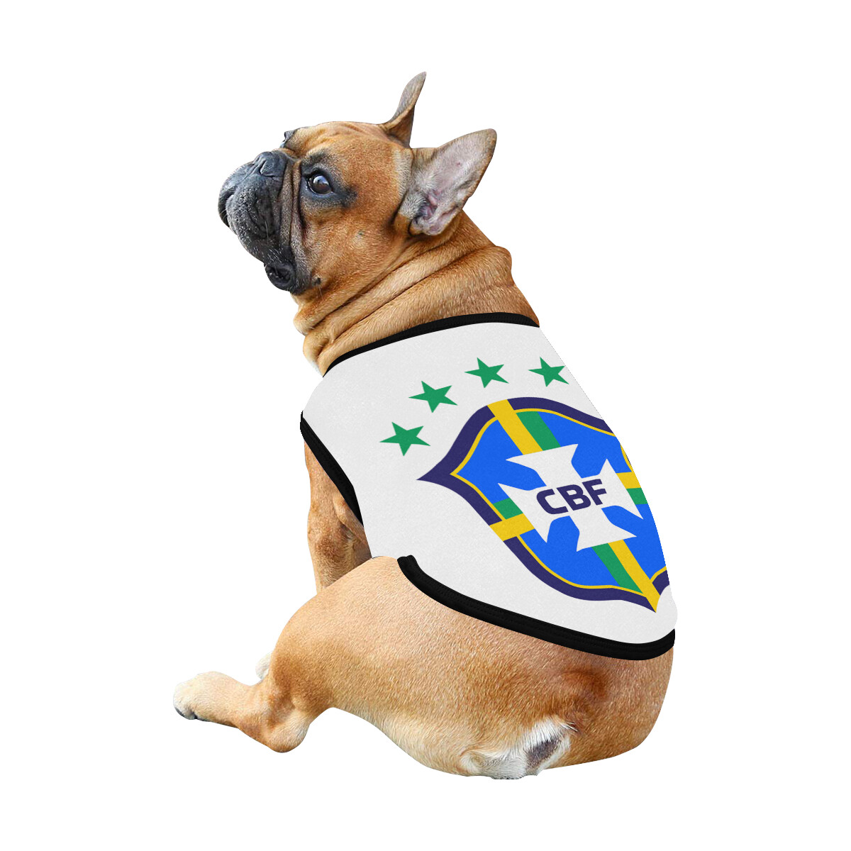 🐕🇧🇷⚽️ Brazil, Soccer Team, Dog t-shirt, Dog Tank Top, Dog shirt, Dog clothes, Dog jersey, Gift, 7 sizes XS to 3XL, Brazilian, I love sports, white