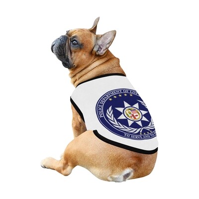 🐕 LAPD Los Angeles Police Department Dog shirt, Dog Tank Top, Dog t-shirt, Dog clothes, Gifts, front back print, 7 sizes XS to 3XL, dog gifts, white