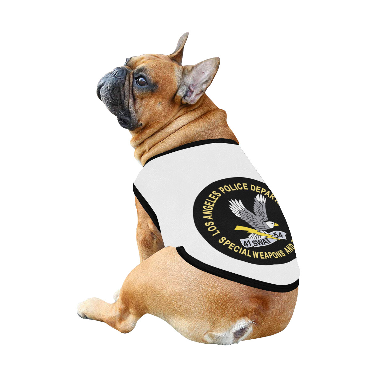 🐕 SWAT LAPD Los Angeles Police Department Dog shirt, Dog Tank Top, Dog t-shirt, Dog clothes, Gifts, front back print, 7 sizes XS to 3XL, dog gifts, white