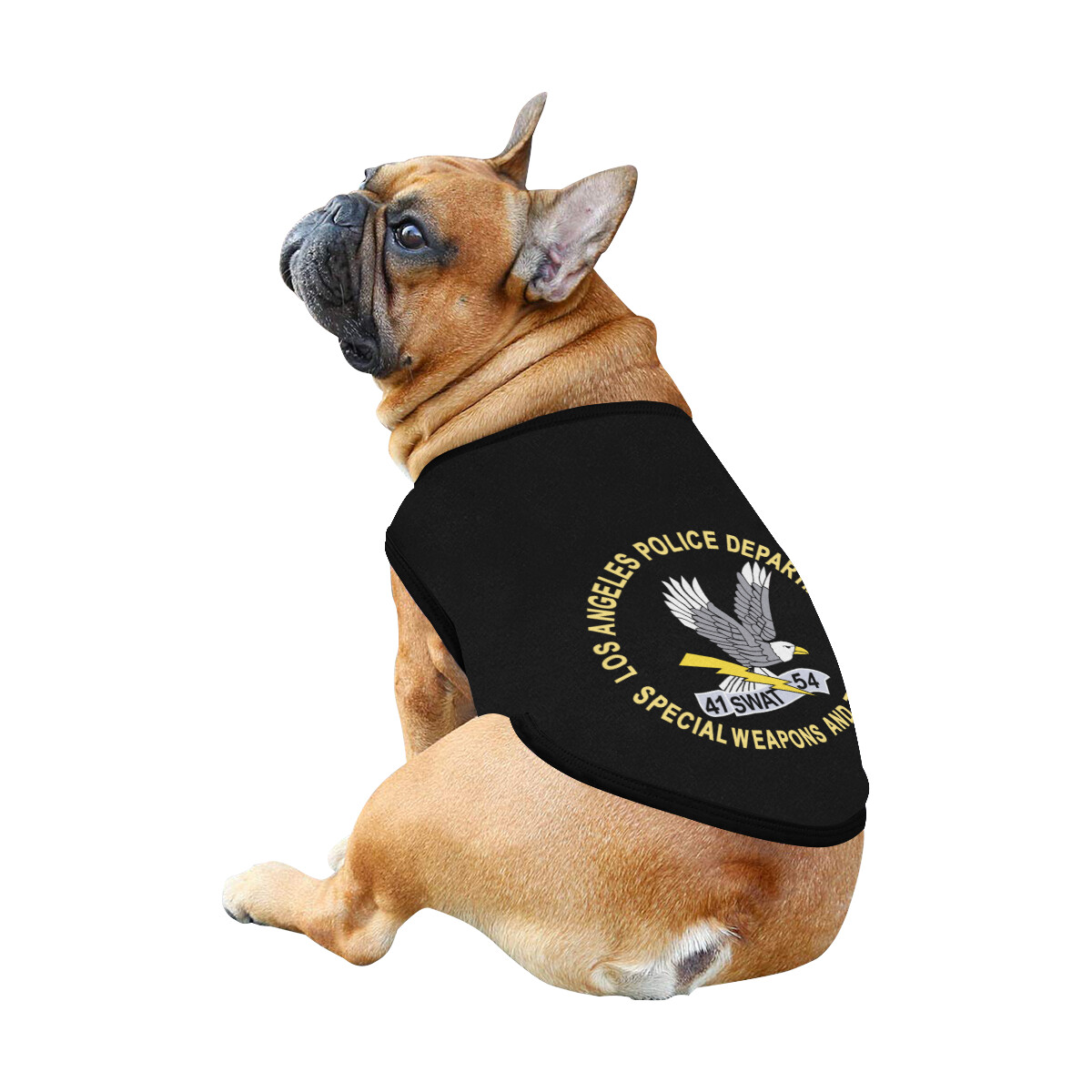 🐕 SWAT LAPD Los Angeles Police Department Dog shirt, Dog Tank Top, Dog t-shirt, Dog clothes, Gifts, front back print, 7 sizes XS to 3XL, dog gifts, black
