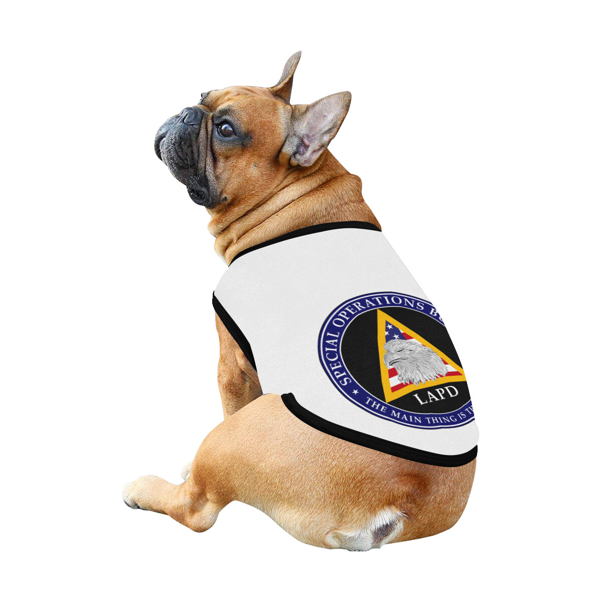 🐕 Special Operations LAPD Los Angeles Police Department Dog shirt, Dog Tank Top, Dog t-shirt, Dog clothes, Gifts, front back print, 7 sizes XS to 3XL, dog gifts, white