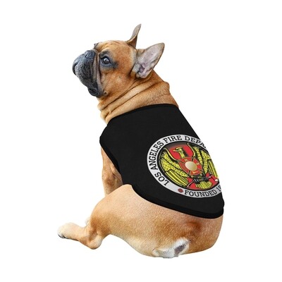 🐕 LAFD Los Angeles Fire Department Dog shirt, Dog Tank Top, Dog t-shirt, Dog clothes, Gifts, front back print, 7 sizes XS to 3XL, dog gifts, white
