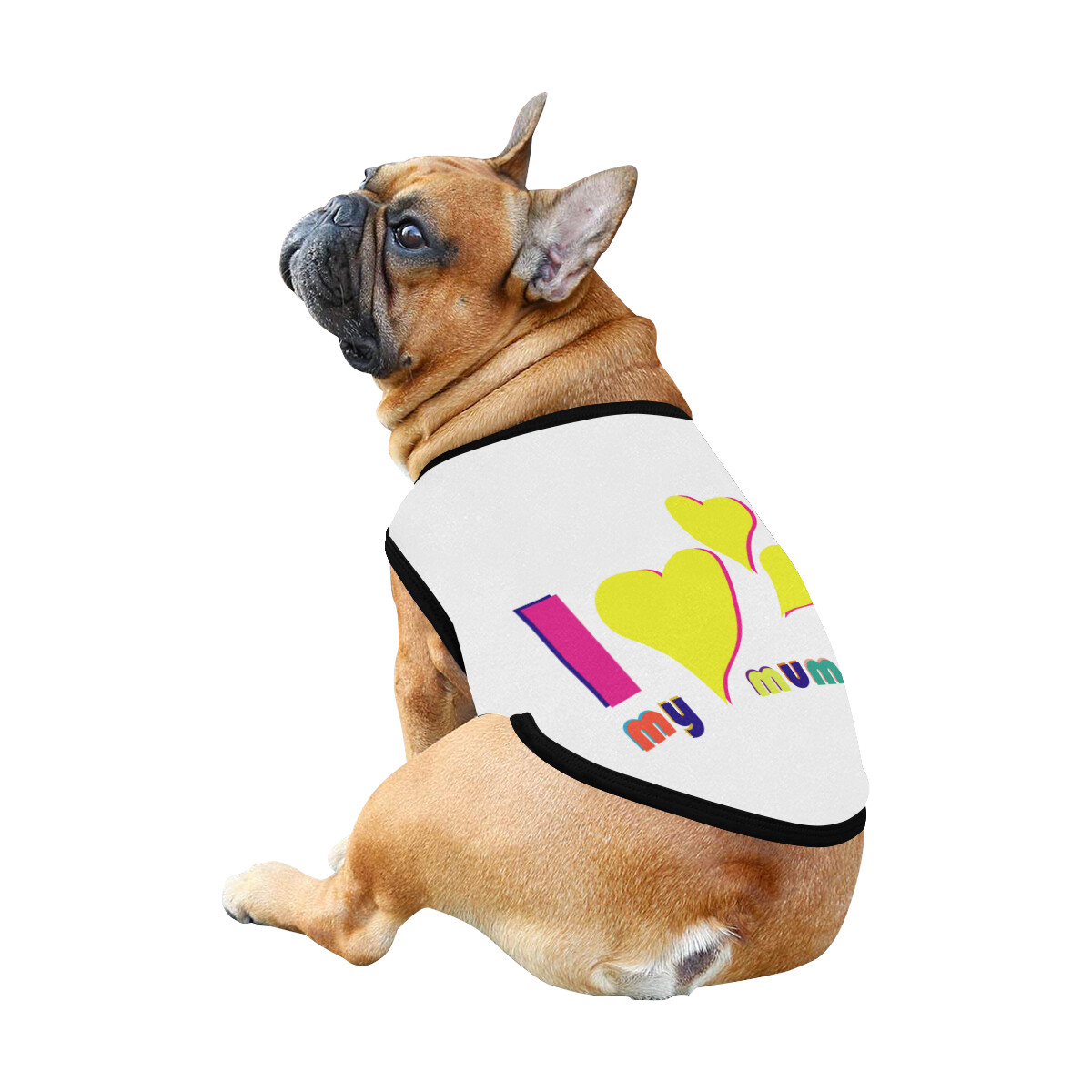 🐕 I love my mummy Dog shirt, Dog Tank Top, Dog t-shirt, Dog clothes, Gifts, front back print, 7 sizes XS to 3XL, dog gifts, white