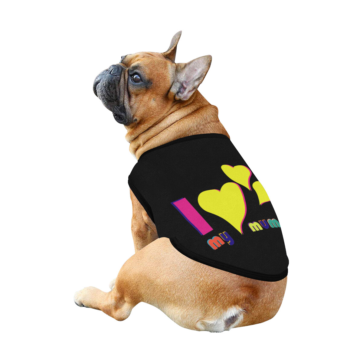 🐕 I love my mummy Dog shirt, Dog Tank Top, Dog t-shirt, Dog clothes, Gifts, front back print, 7 sizes XS to 3XL, dog gifts, black