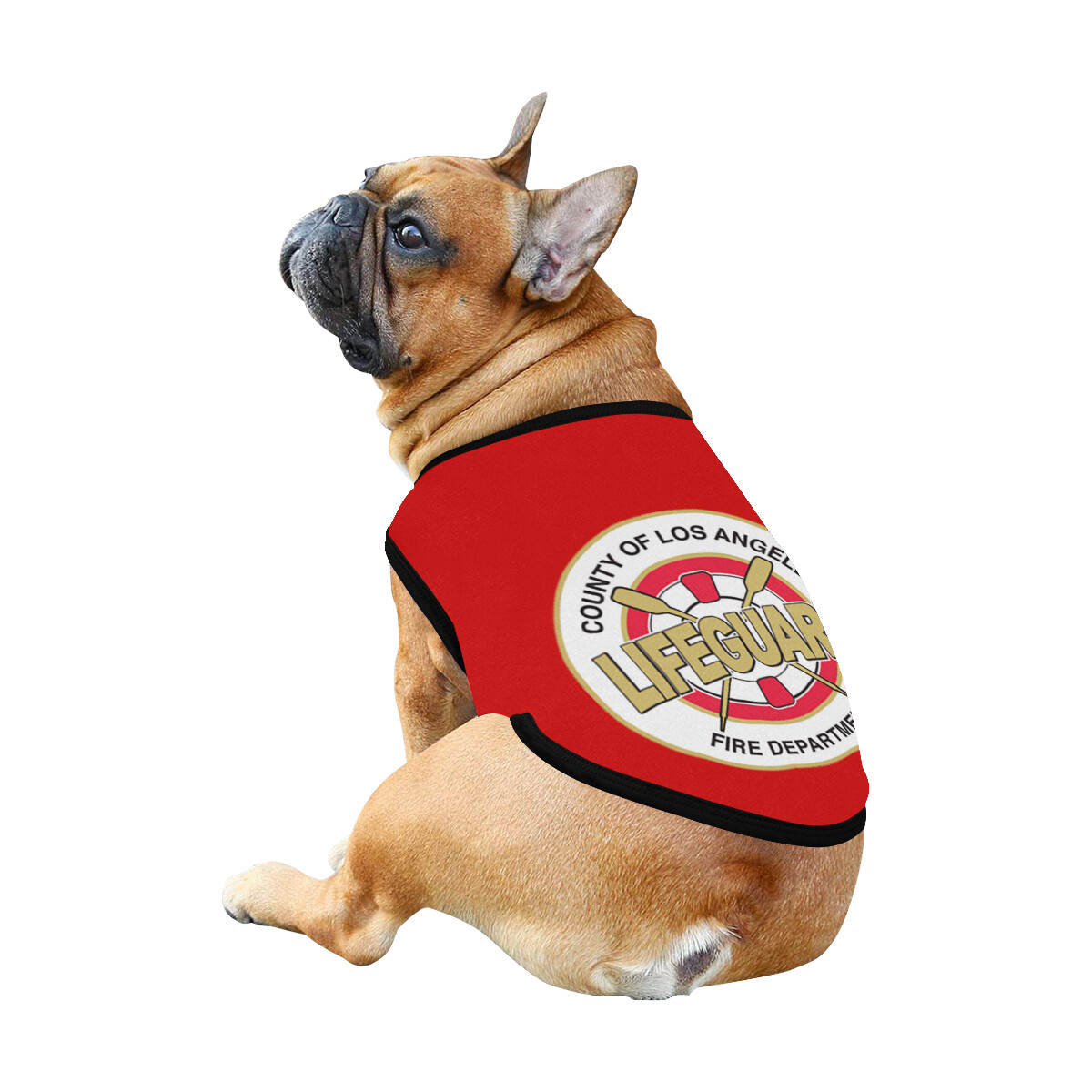 🐕 Lifeguard LAFD Los Angeles Fire Department Dog shirt, Dog Tank Top, Dog t-shirt, Dog clothes, Gifts, front back print, 7 sizes XS to 3XL, dog gifts, red