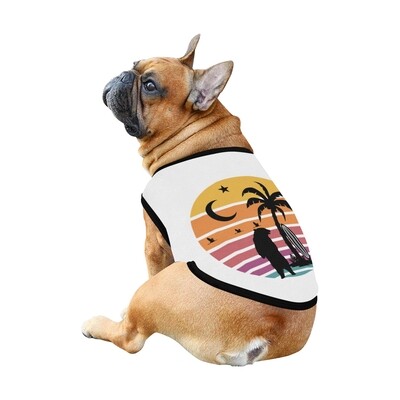 🐕 California Bear at sunset Dog t-shirt, Dog Tank Top, Dog shirt, Dog clothes, Gifts, front back print, 7 sizes XS to 3XL dog t-shirt, white