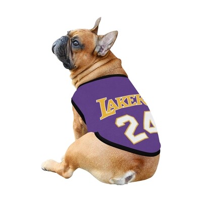 🐕 Lakers 24 Kobe Bryant Dog t-shirt, Dog Tank Top, Dog shirt, Dog clothes, Gifts, front back print, 7 sizes XS to 3XL, dog t-shirt purple