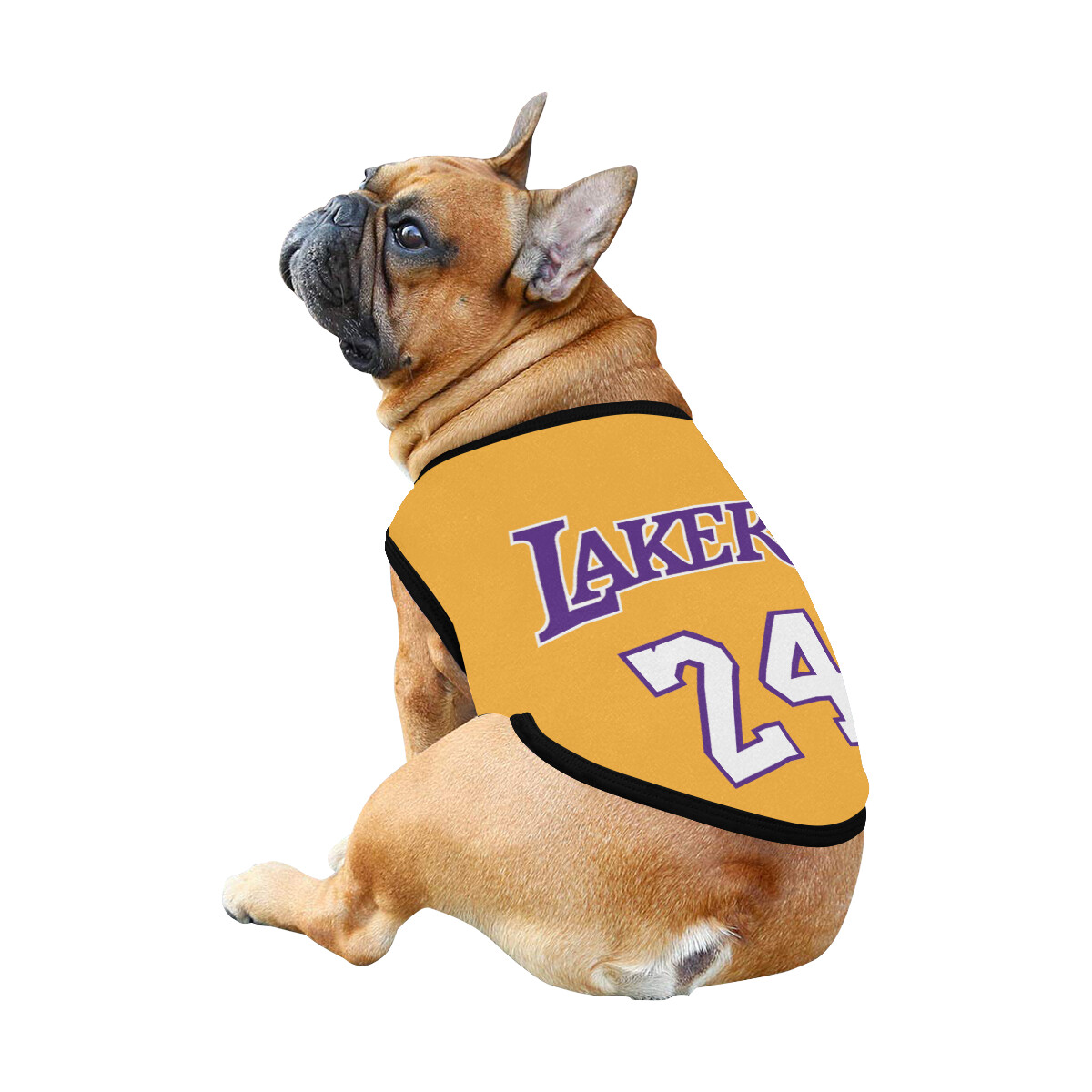 🐕 Lakers 24 Kobe Bryant Dog t-shirt, Dog Tank Top, Dog shirt, Dog clothes, Gifts, front back print, 7 sizes XS to 3XL, dog t-shirt yellow
