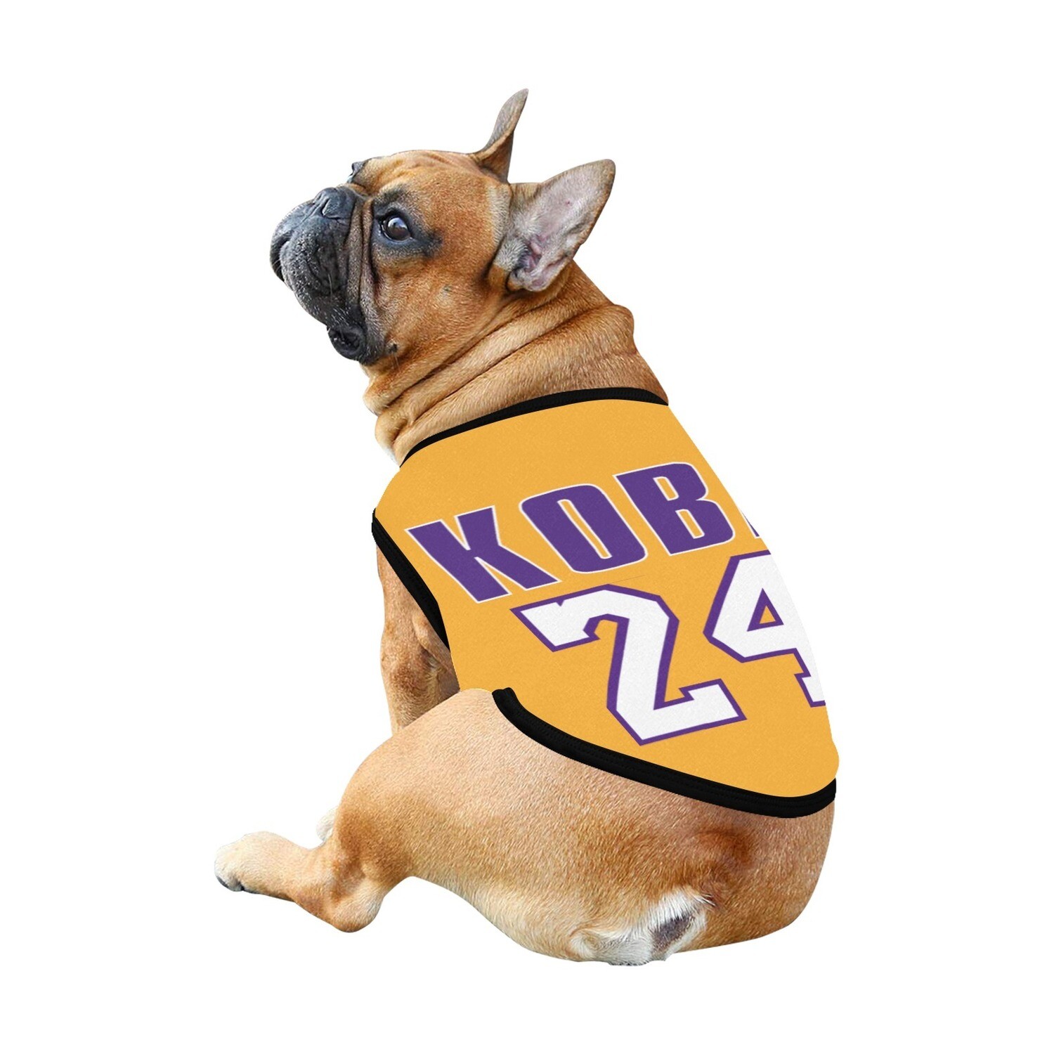 🐕 Lakers 24 Kobe Bryant Dog t-shirt, Dog Tank Top, Dog shirt, Dog clothes, Gifts, front back print, 7 sizes XS to 3XL, dog t-shirt yellow