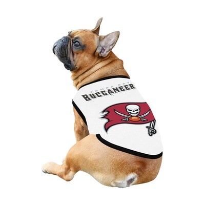 🐕 USA NFL Tampa Bay Buccaneers Dog t-shirt, Dog Tank Top, Dog shirt, Dog clothes, Gifts, front back print, 7 sizes XS to 3XL, white