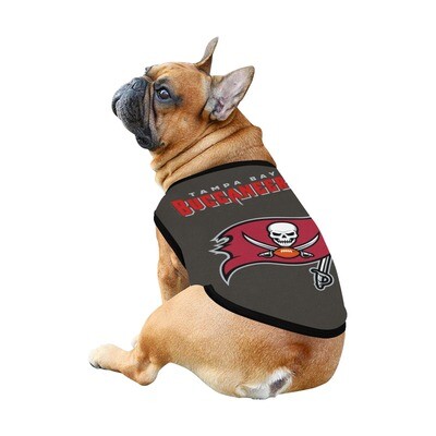 🐕 USA NFL Tampa Bay Buccaneers Dog t-shirt, Dog Tank Top, Dog shirt, Dog clothes, Gifts, front back print, 7 sizes XS to 3XL, gray pewter
