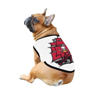 🐕 USA NFL Tampa Bay Buccaneers ship Dog t-shirt, Dog Tank Top, Dog shirt, Dog clothes, Gifts, front back print, 7 sizes XS to 3XL, white