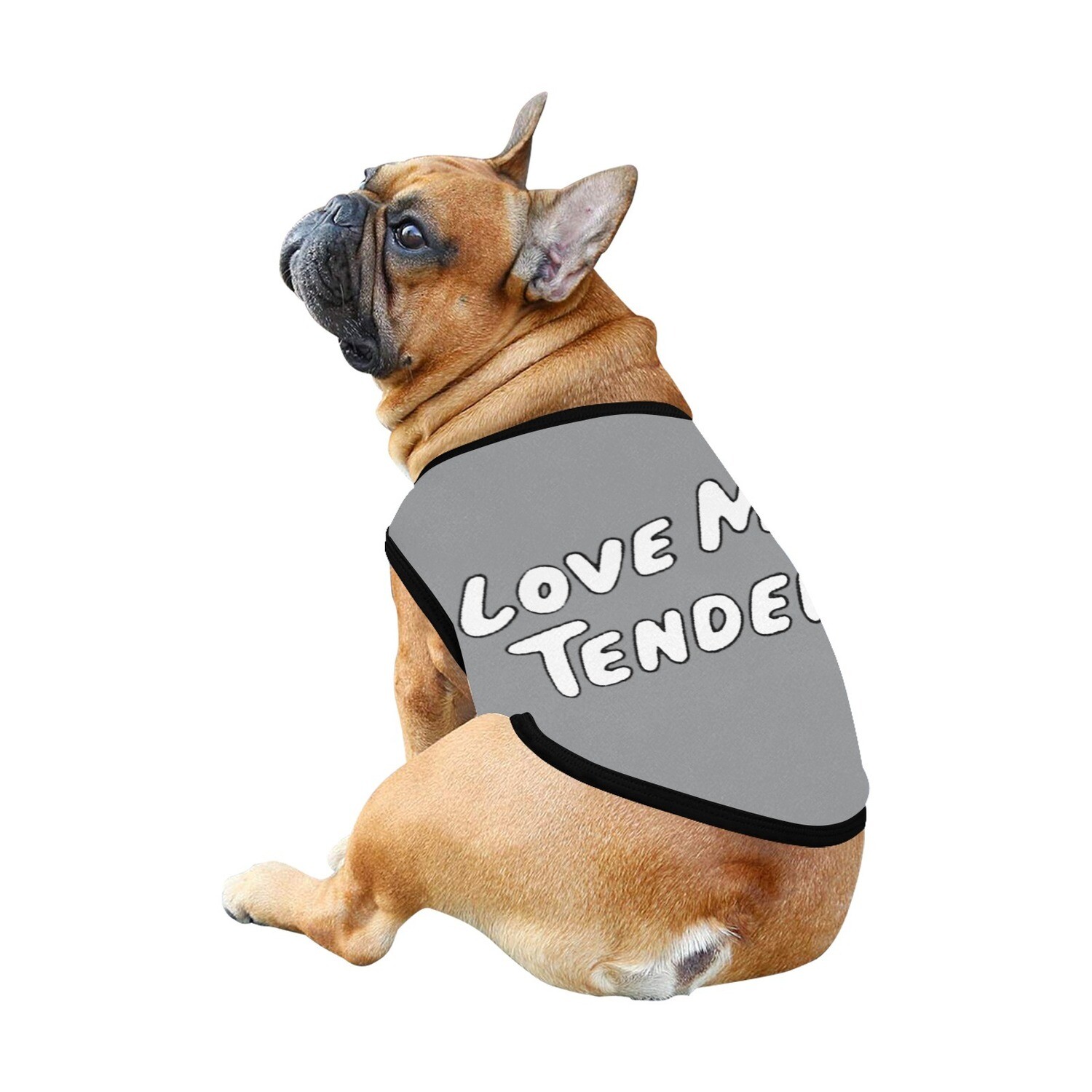 🐕 David Rose Elvis Love me tender Dog t-shirt, Dog Tank Top, Dog shirt, Dog clothes, Gifts, front back print, 7 sizes XS to 3XL, Schitt's Creek, TV series, ultimate gray