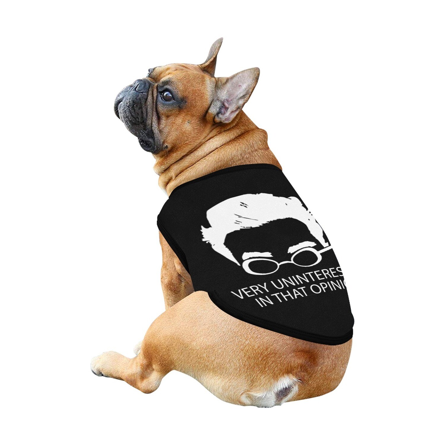 🐕 David Rose very uninterested in that opinion Dog t-shirt, Dog Tank Top, Dog shirt, Dog clothes, Gifts, front back print, 7 sizes XS to 3XL, Schitt's Creek, TV series