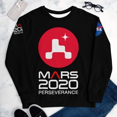 👸🏽🤴🏽 Nasa Mars 2020 Perseverance rover Unisex Sweatshirt 7 Sizes XS to 3X, Gift, red planet, space, exploration, space exploration, ancient life