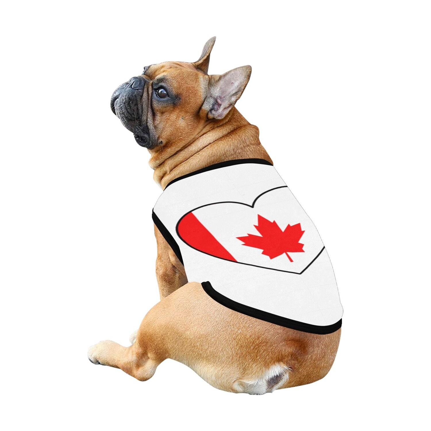 🐕 🇨🇦 I love Canada dog t-shirt, dog gift, dog tank top, dog shirt, dog clothes, gift, 7 sizes XS to 3XL, Canadian flag, Canadian, heart, white