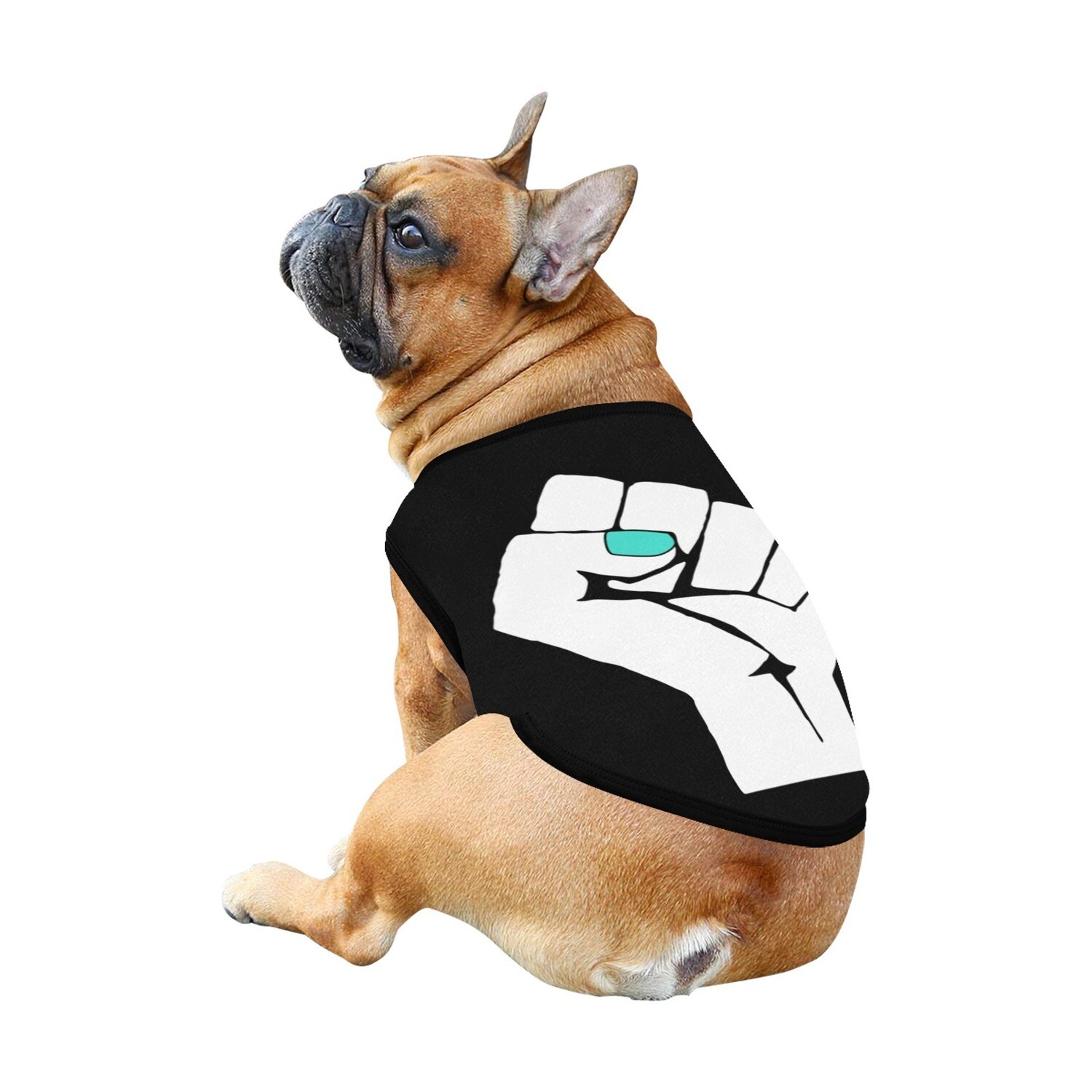 🐕 ✊🏽 Power fist turquoise nails dog shirt, dog tank top, dog t-shirt, dog clothes, Gift, 7 sizes XS to 3XL, get loud, empowerment, raised fist
