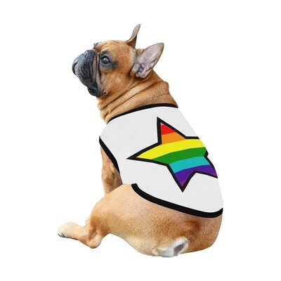 🐕🏳️‍🌈 Love is love Dog Tank Top, Dog shirt, Dog t-shirt, Dog clothes, Dog clothing, 7 sizes XS to 3XL, LGBTQ, pride flag, rainbow flag, LGBT, Dog gift, Gift for dogs, star shape, white