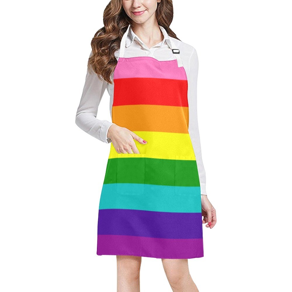 🤴🏽👸🏽🏳️‍🌈 Apron, 2 pockets, adjustable straps, Love is Love, LGBTQ, pride flag, Rainbow flag, gift, gift for him, gift for her