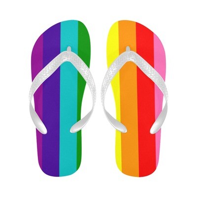 🤴🏽👸🏽🏳️‍🌈 Flip-Flops Thongs Love is Love LGBTQ flag, rainbow flag, pride flag, gift, gift for her, gift for him, gift for them, white or black straps
