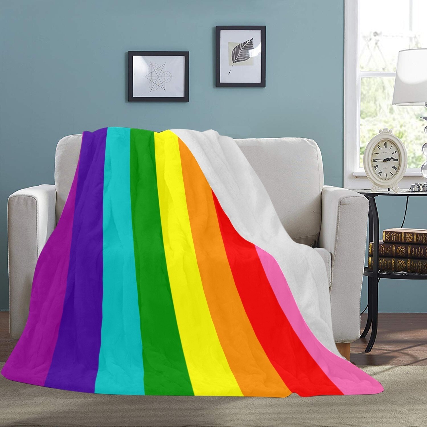 🤴🏽👸🏽🏳️‍🌈 Large Ultra-Soft Micro Fleece Blanket Love is Love LGBTQ flag, rainbow flag, pride flag, gift, gift for her, gift for him, gift for them, 70"x80"
