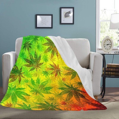 🤴🏽👸🏽Large Ultra-Soft Micro Fleece Blanket Cannabis Marijuana Weed Leaves neon, cat, kitty, feline, gift, gift for her, gift for him, gift for them, 70"x80"