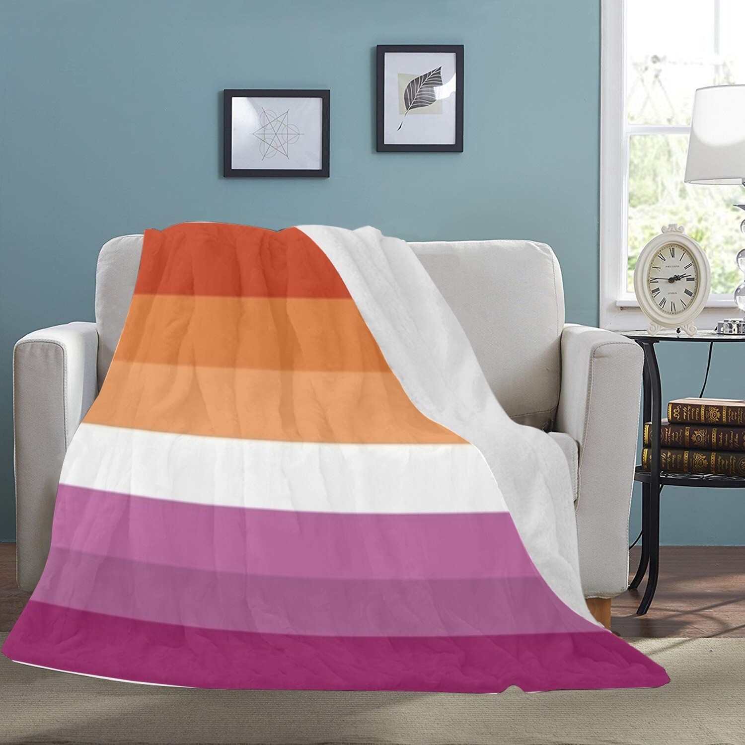 🤴🏽👸🏽🏳️‍🌈 Large Ultra-Soft Micro Fleece Blanket Love is Love Lesbian pride flag created in 2010, gift, gift for her, gift for him, gift for them, 70"x80"