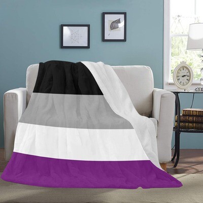 🤴🏽👸🏽🏳️‍🌈 Large Ultra-Soft Micro Fleece Blanket Love is Love Asexual Pride Flag created in 2010, gift, gift for her, gift for him, gift for them, 70"x80"