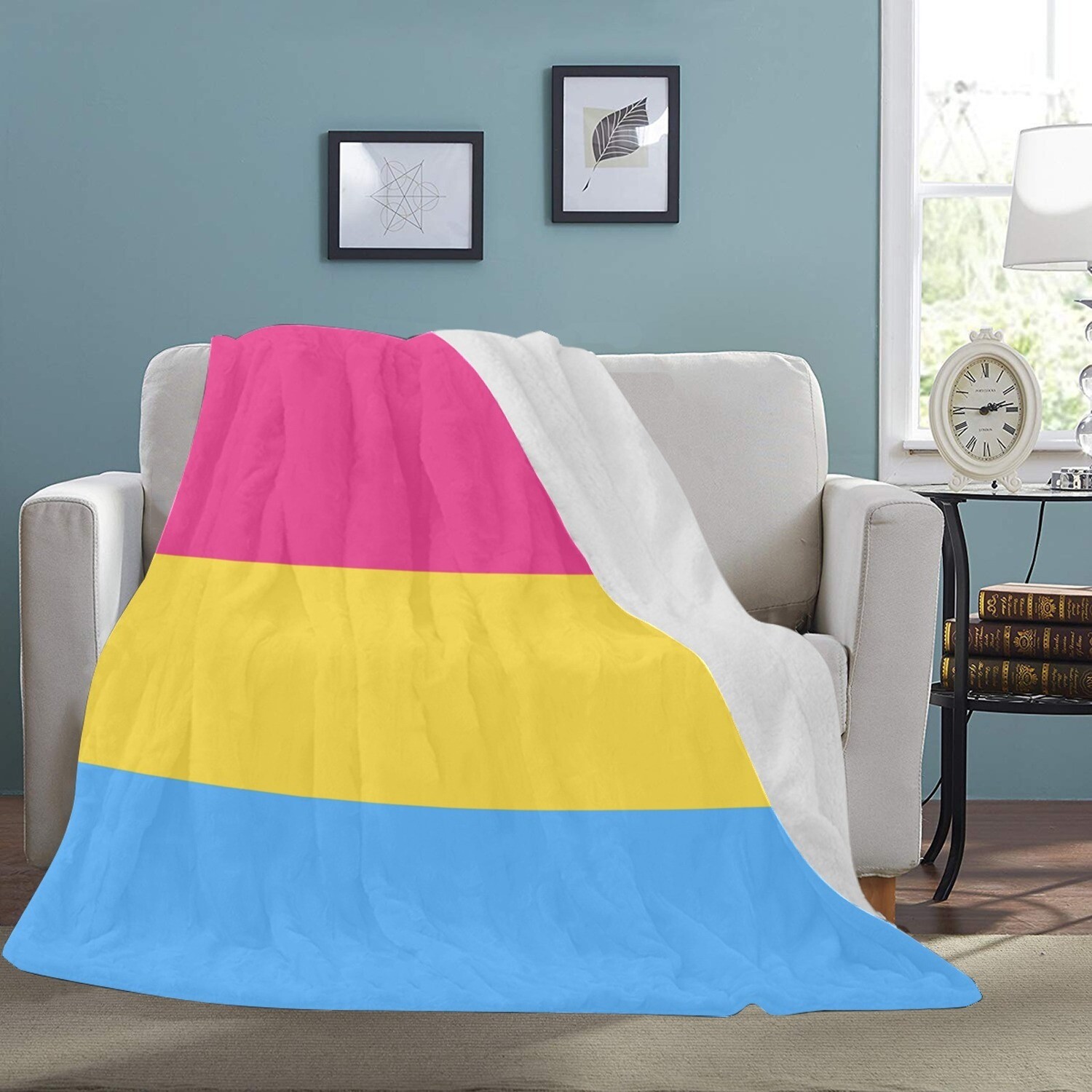 🤴🏽👸🏽🏳️‍🌈 Large Ultra-Soft Micro Fleece Blanket Love is Love Pansexual Pride Flag, gift, gift for her, gift for him, gift for them, 70"x80"